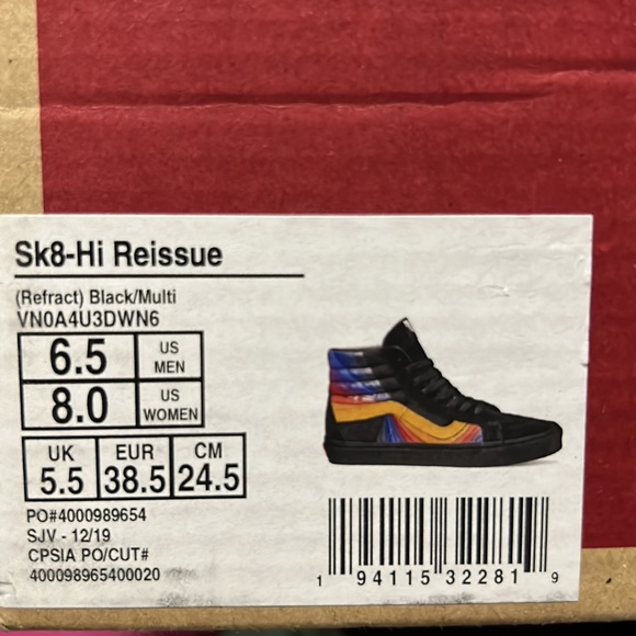 Vans Sk8-Hi Reissue (Refract) black/multi NWT Men’s Size 6.5 Women’s Size 8.0 - Picture 3 of 9